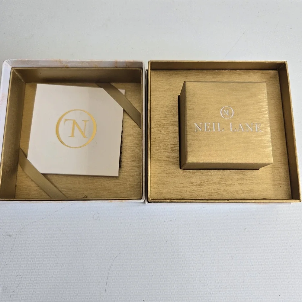 KAY JEWELER NEIL LANE Empty Ring Box & Outer Presentation Box‎ Marbled Gold